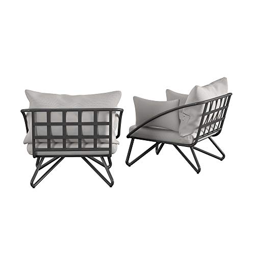 Novogratz 88061CWGE Poolside Gossip Collection, Teddi Outdoor, 2-Piece, Charcoal Patio-Lounge-Chairs