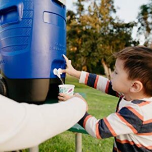 Igloo 5 Gallon Wheeled Portable Sports Cooler Water Beverage Dispenser with Flat Seat Lid, Blue, Model Number: 42256