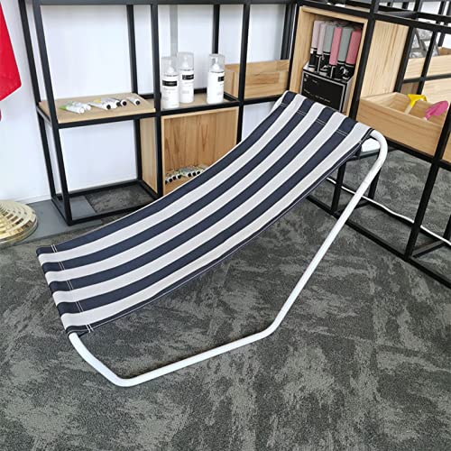 UOSS Portable Recliner, Outdoor Beach Chair, Blue White Striped Oxford Fabric, Detachable Leisure Camping Chair, Travel Easy Nap Chair, Nap Recliner Bed, Suitable for Adults and Children