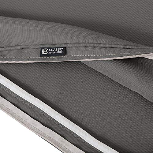 Classic Accessories Montlake FadeSafe Water-Resistant 74 x 23 x 3 Inch Outdoor Chaise Lounge Cushion Slip Cover, Patio Furniture Cushion Cover, Light Charcoal