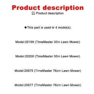 Ohoho 133-8158 Blade Brake Cable Kit Compatible with Toro 30" Timemaster 133-8158 120-6243 - Fits Model 20199, 20200,20975,20977