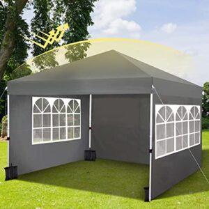 iw I WISH 10x10 Pop Up Canopy, Canopy Tent with Sidewalls, Heavy Duty Instant Canopy, Portable Commercial Canopy, Easy Setup Canopy for Outdoor, Easy up Canopy