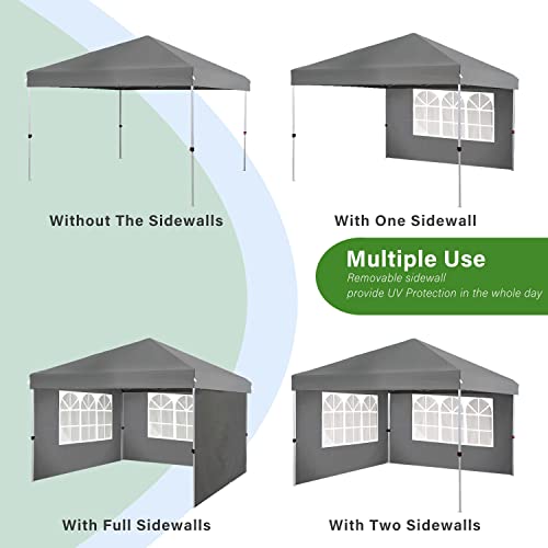 iw I WISH 10x10 Pop Up Canopy, Canopy Tent with Sidewalls, Heavy Duty Instant Canopy, Portable Commercial Canopy, Easy Setup Canopy for Outdoor, Easy up Canopy