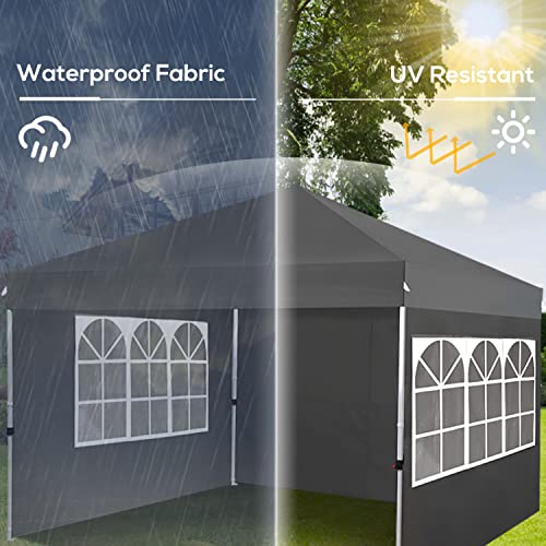 iw I WISH 10x10 Pop Up Canopy, Canopy Tent with Sidewalls, Heavy Duty Instant Canopy, Portable Commercial Canopy, Easy Setup Canopy for Outdoor, Easy up Canopy