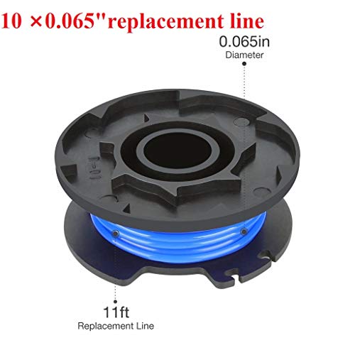 AC14RL3A String Trimmer Replacement Spool Line with 522994001 Cap for Ryobi One+ 24V, 18V, and 40V Cordless Trimmers, 0.065" Autofeed Replacement Spool- (12 Pack)