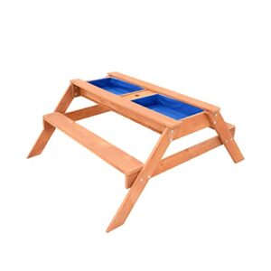 sportspower wp-582u kids picnic table with play features, brown