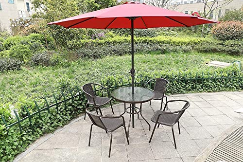 SUQ I OME 2 Sets 2 inch Outdoor Patio Parasol Umbrella Hole Ring Plug and Cap Set, for Parasol Umbrella Table Hole Cover Insert(Brown)