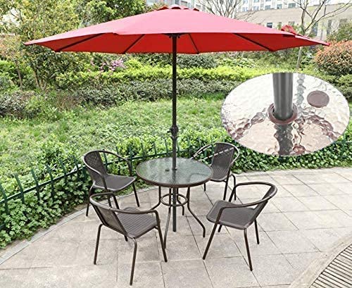 SUQ I OME 2 Sets 2 inch Outdoor Patio Parasol Umbrella Hole Ring Plug and Cap Set, for Parasol Umbrella Table Hole Cover Insert(Brown)