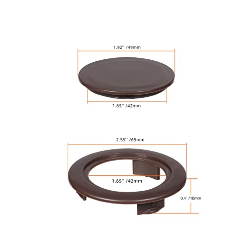 SUQ I OME 2 Sets 2 inch Outdoor Patio Parasol Umbrella Hole Ring Plug and Cap Set, for Parasol Umbrella Table Hole Cover Insert(Brown)