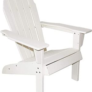 Resin TEAK Essential Adirondack Chair, Premium All Weather Outdoor Patio Furniture, 20 Inch Wide Seat, Up to 350 lbs, Outdoor Patio Chairs for Deck, Porck & Backyard (White)