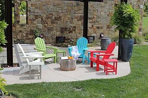 Resin TEAK Essential Adirondack Chair, Premium All Weather Outdoor Patio Furniture, 20 Inch Wide Seat, Up to 350 lbs, Outdoor Patio Chairs for Deck, Porck & Backyard (White)