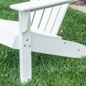 Resin TEAK Essential Adirondack Chair, Premium All Weather Outdoor Patio Furniture, 20 Inch Wide Seat, Up to 350 lbs, Outdoor Patio Chairs for Deck, Porck & Backyard (White)