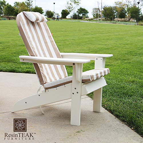 Resin TEAK Essential Adirondack Chair, Premium All Weather Outdoor Patio Furniture, 20 Inch Wide Seat, Up to 350 lbs, Outdoor Patio Chairs for Deck, Porck & Backyard (White)