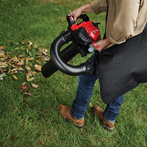 CRAFTSMAN Gas Powered Leaf Blower and Vacuum, Handheld Gas Blower, 205MPH, 27cc, 2-Cycle (BV245)