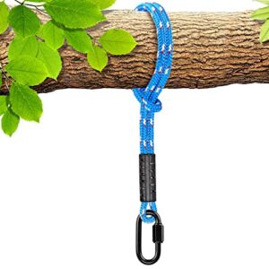 benelabel tree swing rope, hammock tree swing hanging strap, heavy duty carabiner, for indoor outdoor swing hammock playground set accessories, 4 ft, 1 pcs, blue