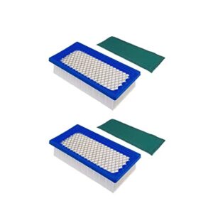 MOWFILL 2 Pack 691643 Air Filter with Pre Filter 492889 Replace Briggs&Stratton 4195 496077 691643 Generac 691643 John Deere AM34093 Fits 176400 19B400 19E400 19F400 19G700 192400 196400 226400 256400