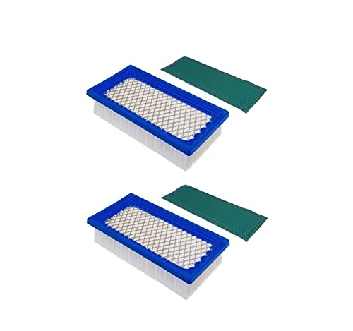 MOWFILL 2 Pack 691643 Air Filter with Pre Filter 492889 Replace Briggs&Stratton 4195 496077 691643 Generac 691643 John Deere AM34093 Fits 176400 19B400 19E400 19F400 19G700 192400 196400 226400 256400