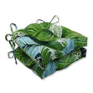 pillow perfect outdoor/indoor lush leaf jungle chair pads, 15.5″ x 16″, green, 2 count