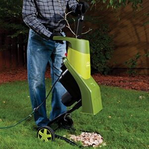 Sun Joe CJ601E Electric Wood Chipper/Shredder, 14-Amp, 16:1 Reduction, Green