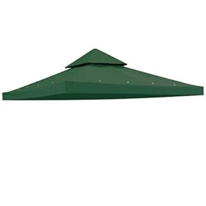 yescom 117″x117″ canopy top replacement y00397t04 green for smaller 10’x10′ dual-tier gazebo cover patio garden outdoor