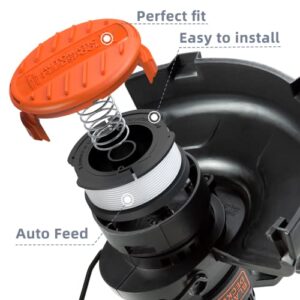 Eventronic AF-100 Trimmer Spool Compatible with Black+Decker Weed Eater, 30ft 0.065" Autofeed Replacement Trimmer Line for Black and Decker Weed Eater (12 Line Spools + 3 Caps+3 Springs)