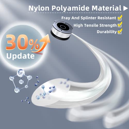 Eventronic AF-100 Trimmer Spool Compatible with Black+Decker Weed Eater, 30ft 0.065" Autofeed Replacement Trimmer Line for Black and Decker Weed Eater (12 Line Spools + 3 Caps+3 Springs)