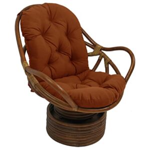 blazing needles indoor/outdoor tufted seat/back chair cushion, 48″ x 24″, cinnamon