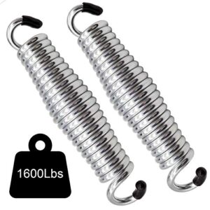 porch swing springs heavy duty – 1600lbs silver hammock chair spring,hanger ceiling mount spring(pack of 2)