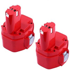 replacement battery compatible with makita 14.4v battery ni-mh 3.0ah 1420 1422 1433 1434 1435 1435f 192699-a 193158-3 192600-1 cordless power tool-2 pack
