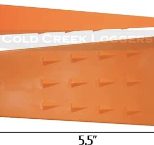 Cold Creek Loggers - Made in The USA! - 5.5" Orange Spiked Tree Wedges for Tree Cutting Falling, Bucking, Felling Wedges Chainsaw Loggers Supplies- Set of 6 Plus Free Carrying Bag