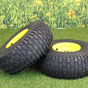 (Set of 2) 15x6.00-6 Tires & Wheels 4 Ply for Lawn & Garden Mower Turf Tires .75" Bearing (Because we supply a precision ball bearing the shaft must be clean and straight for them to fit properly)