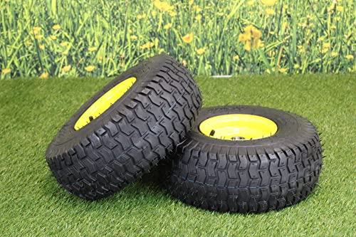 (Set of 2) 15x6.00-6 Tires & Wheels 4 Ply for Lawn & Garden Mower Turf Tires .75" Bearing (Because we supply a precision ball bearing the shaft must be clean and straight for them to fit properly)