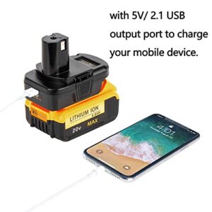 Echoyee for Dewalt & for Milwaukee to Ryobi Battery Adapter, Fit for Dewalt 18v-20v & for Milwaukee 18v M18 Lithium Batteries, DM18RL Converter use for Ryobi 18v ONE+ Cordless Power Tools