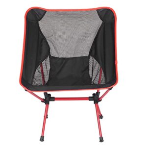 portable chair, simple operation compact outdoor chair aluminum frame small after folding nylon mesh with a stable four arm design for fishing(big red)