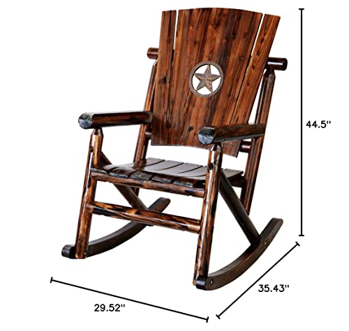 Leigh Country TX 93621 Char-Log Star Medallion Rocker, Brown