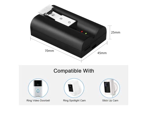 S7 2 Packs Rechargeable 3.65V Lithium-Ion Battery, Battery is Compatible with Video Doorbell 2/3 and Spotlight Cam Battery 6040mAh