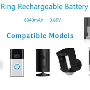 S7 2 Packs Rechargeable 3.65V Lithium-Ion Battery, Battery is Compatible with Video Doorbell 2/3 and Spotlight Cam Battery 6040mAh