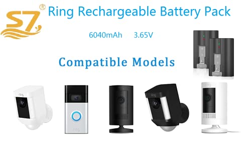 S7 2 Packs Rechargeable 3.65V Lithium-Ion Battery, Battery is Compatible with Video Doorbell 2/3 and Spotlight Cam Battery 6040mAh