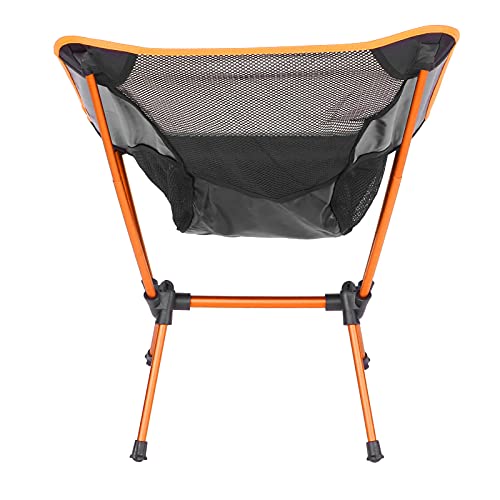 Outdoor Camping Chair, Aluminum Alloy Portable Chair Wide Uses Aluminum Frame Nylon Mesh for Barbecue(Orange)