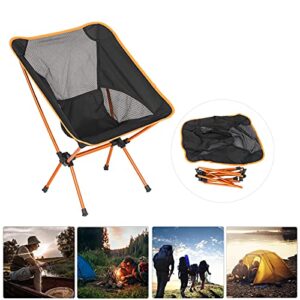 Outdoor Camping Chair, Aluminum Alloy Portable Chair Wide Uses Aluminum Frame Nylon Mesh for Barbecue(Orange)