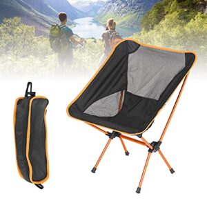 Outdoor Camping Chair, Aluminum Alloy Portable Chair Wide Uses Aluminum Frame Nylon Mesh for Barbecue(Orange)