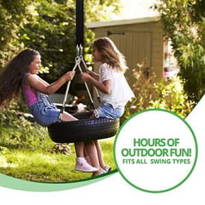 Easy Hang Tree Swing Straps- Holds 2200lbs. - Heavy Duty Carabiner and Spinner - Perfect for Tire and Saucer Swings, Waterproof - Easy Picture Instructions - Carry Bag Included! (12 Feet Double)