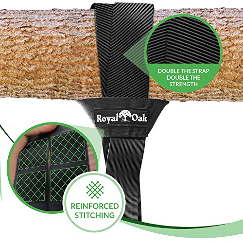 Easy Hang Tree Swing Straps- Holds 2200lbs. - Heavy Duty Carabiner and Spinner - Perfect for Tire and Saucer Swings, Waterproof - Easy Picture Instructions - Carry Bag Included! (12 Feet Double)