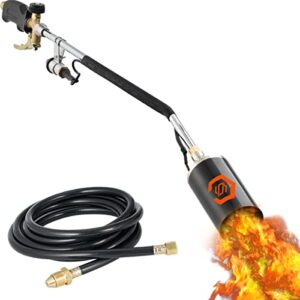 schtumpa weed burner torch, 1,000,000btu weed torch propane torch for burning grass, starting fires and melting, flame thrower weeder with 33inch long electric ignition ergonomic anti-slip handle