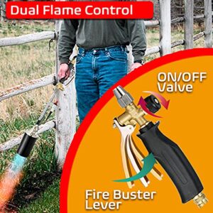 SCHTUMPA Weed Burner Torch, 1,000,000BTU Weed Torch Propane Torch for Burning Grass, Starting Fires and Melting, Flame Thrower Weeder with 33Inch Long Electric Ignition Ergonomic Anti-slip Handle