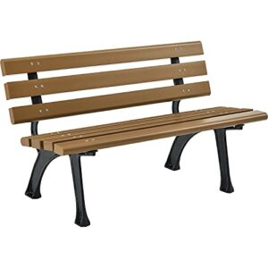 global industrial park bench with backrest, 4’l, tan