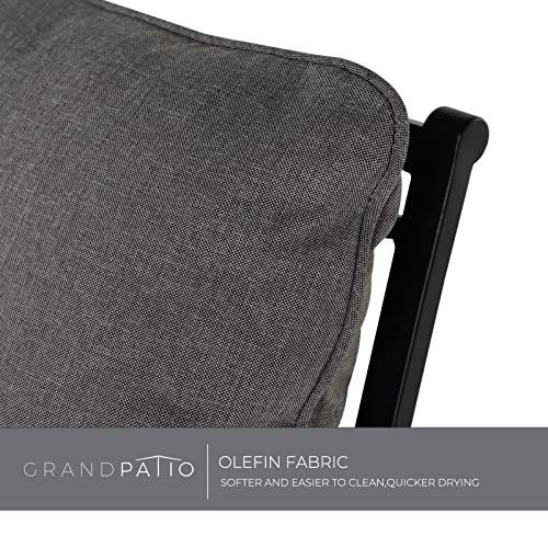 Grand patio 2 Pieces Dining Chairs,Outdoor Chairs,Patio Fixed Dining Chair Set of 2,with Gray Olefin Cushions