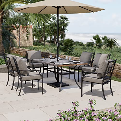 Grand patio 2 Pieces Dining Chairs,Outdoor Chairs,Patio Fixed Dining Chair Set of 2,with Gray Olefin Cushions