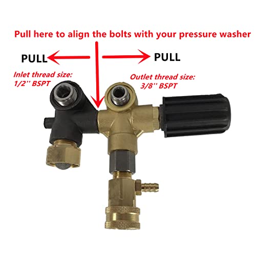 POWER PRODUCTS Bolt On Unloader with Injector 8-0635 for Mi-T-M 8-0632 Replaces AR Pumps AR20821 46228 AR20888