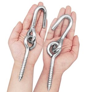 ROOITY Hammock Hooks & Hangers,2 Packs,Galvanized,Heavy Duty Anti-Rust Steel Accessories,Eye Bolt Screws Hanging Kit Hardware for Trees,Yoga Hammocks,Swing,Hammock Chair,Indoor,Outdoor